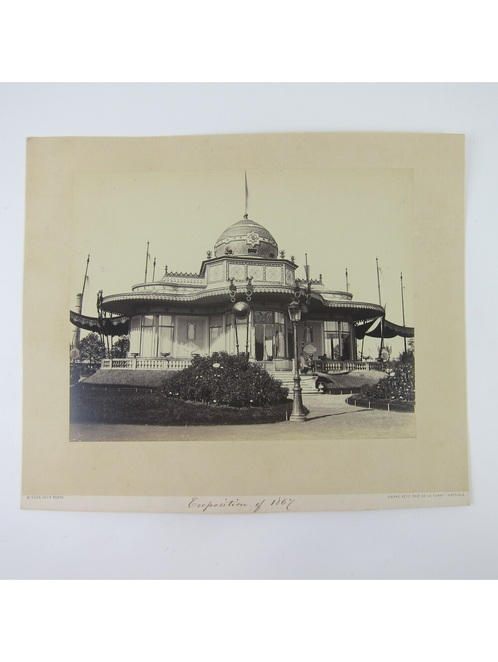1867 Paris Worlds Fair Photo Print LARGE French Emperors Pavilion Bisson RARE